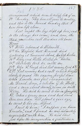 (ABRAHAM LINCOLN.) Ann Walker Curtis. Diary recording stories about the Boston Tea Party, Lincoln, the Battle of Lexington and more.